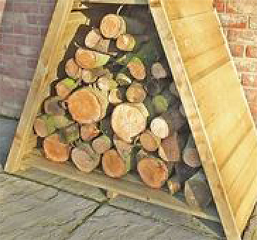 Wooden log store