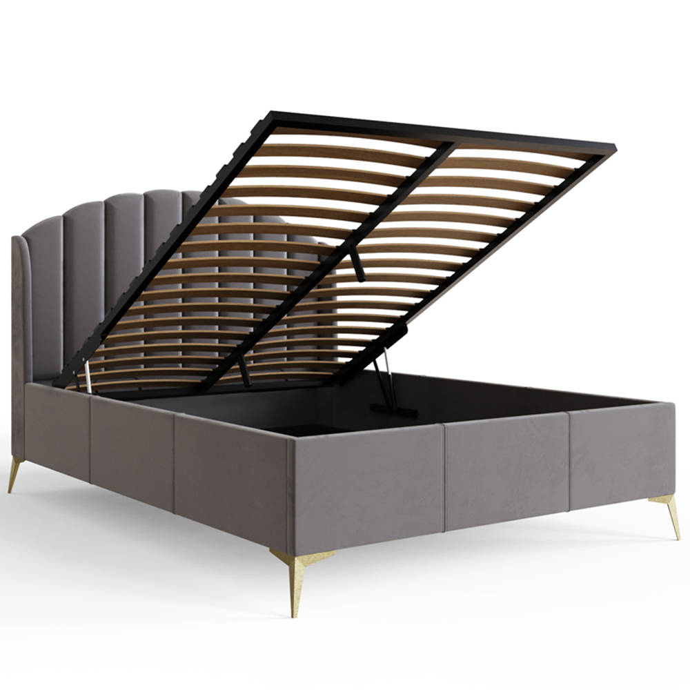 GFW Pettine End Lift Double Grey Ottoman Bed Image 3