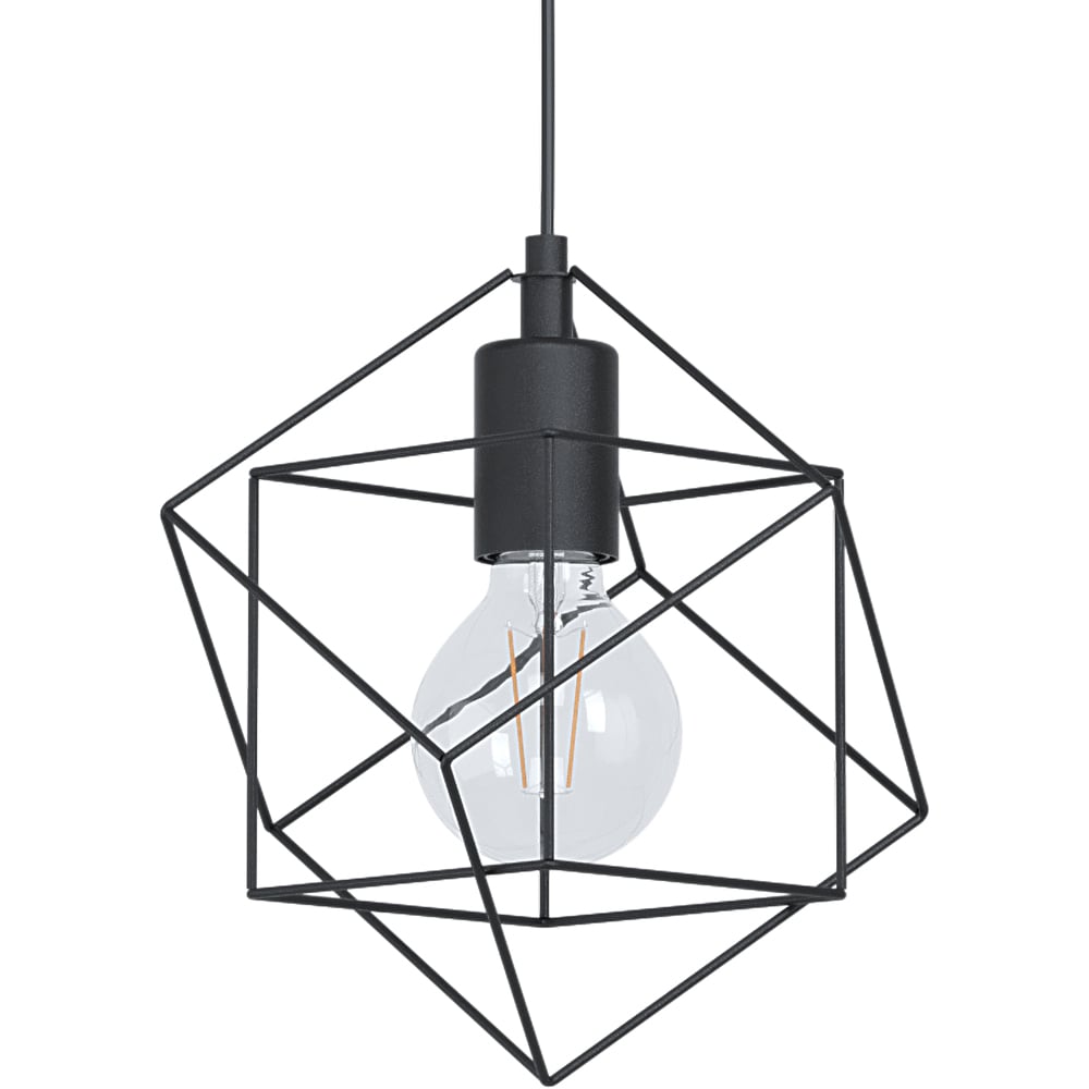 EGLO Straiton 3 Light Black Steel Geometric Pendant Lampshade Image 3