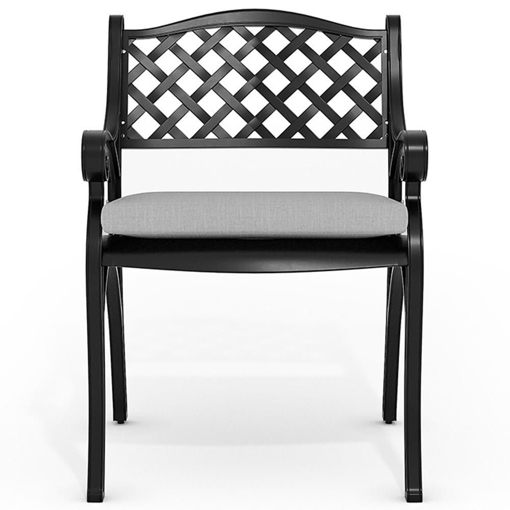 Living and Home Set of 2 Black Aluminium Garden Chairs Image 3