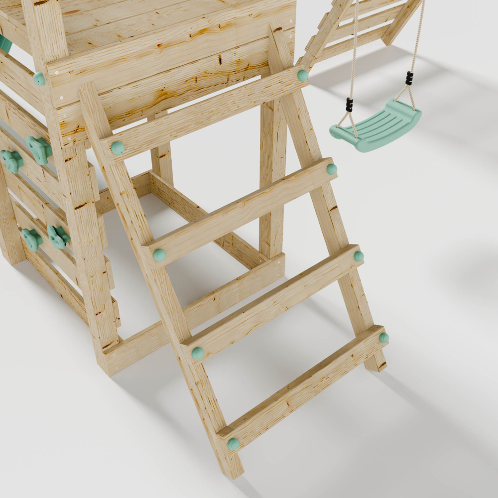 Mercia Mountain Climbing Frame Play Tower with Slide Swing and Climbing Frame Wall Image 6