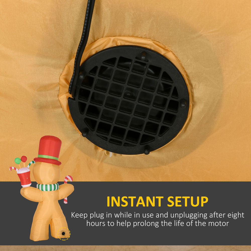 Everglow Light Up Inflatable Gingerbread Man Christmas Decoration 7.5ft Image 6