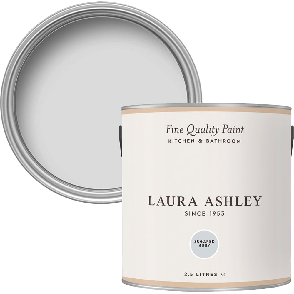 Laura Ashley Kitchen and Bathroom Sugared Grey Emulsion Paint 2.5L Image 1