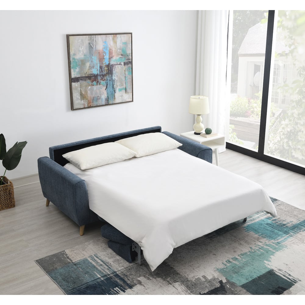 Tribeca 2 Seater Blue Sofa Bed Image 4