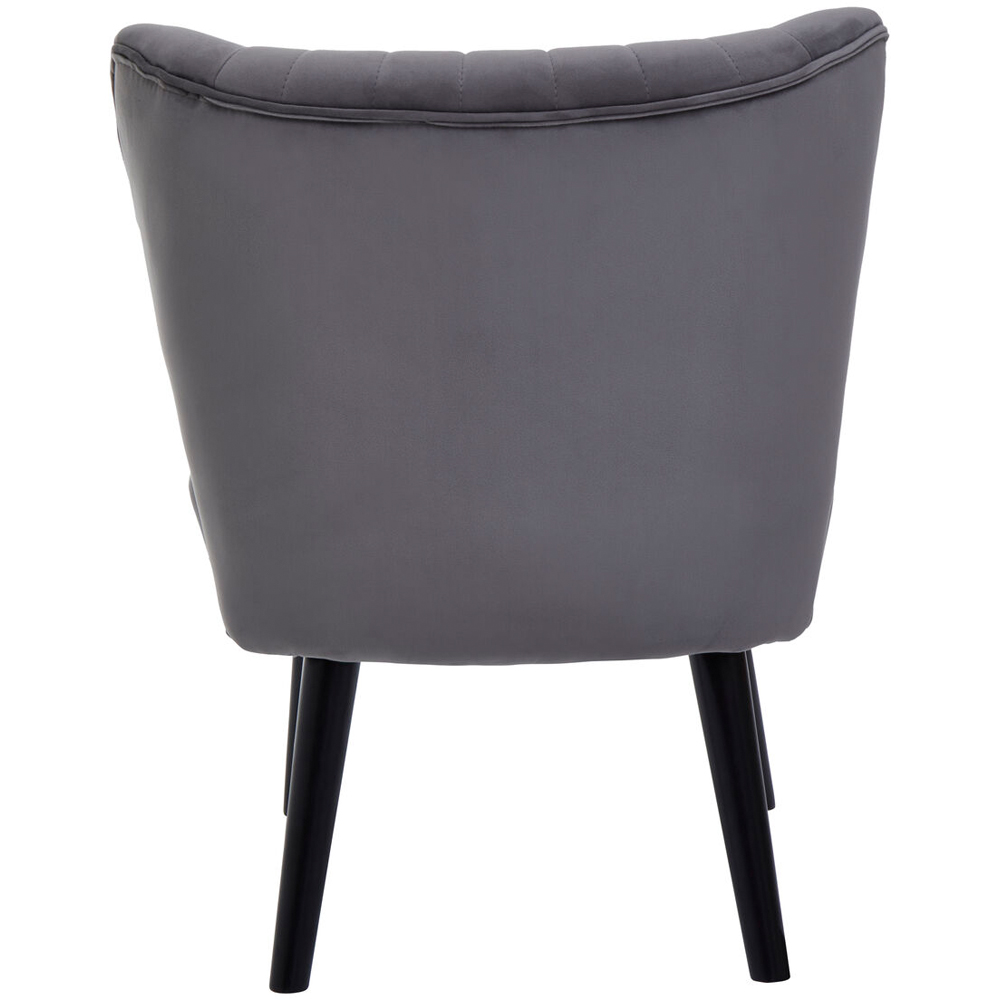 Premier Housewares Regents Park Black and Grey Velvet Accent Chair Image 4
