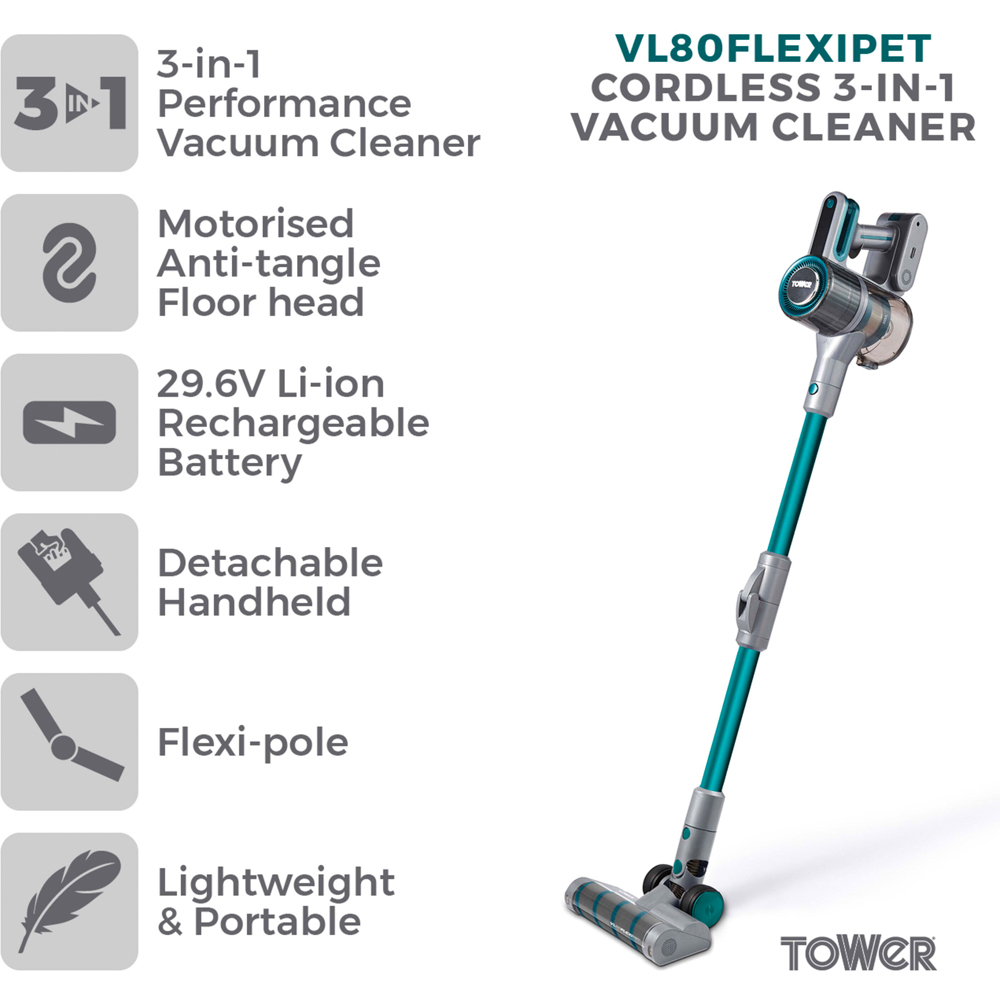 Tower VL80 3-in-1 Cordless Vacuum Cleaner 29.6V Image 3