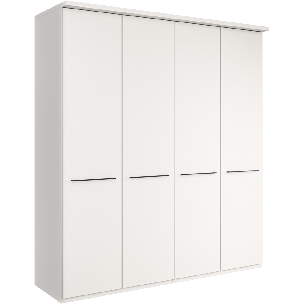Homebase Cortiva White and Slate 4 Door Hinged Wardrobe Image 2