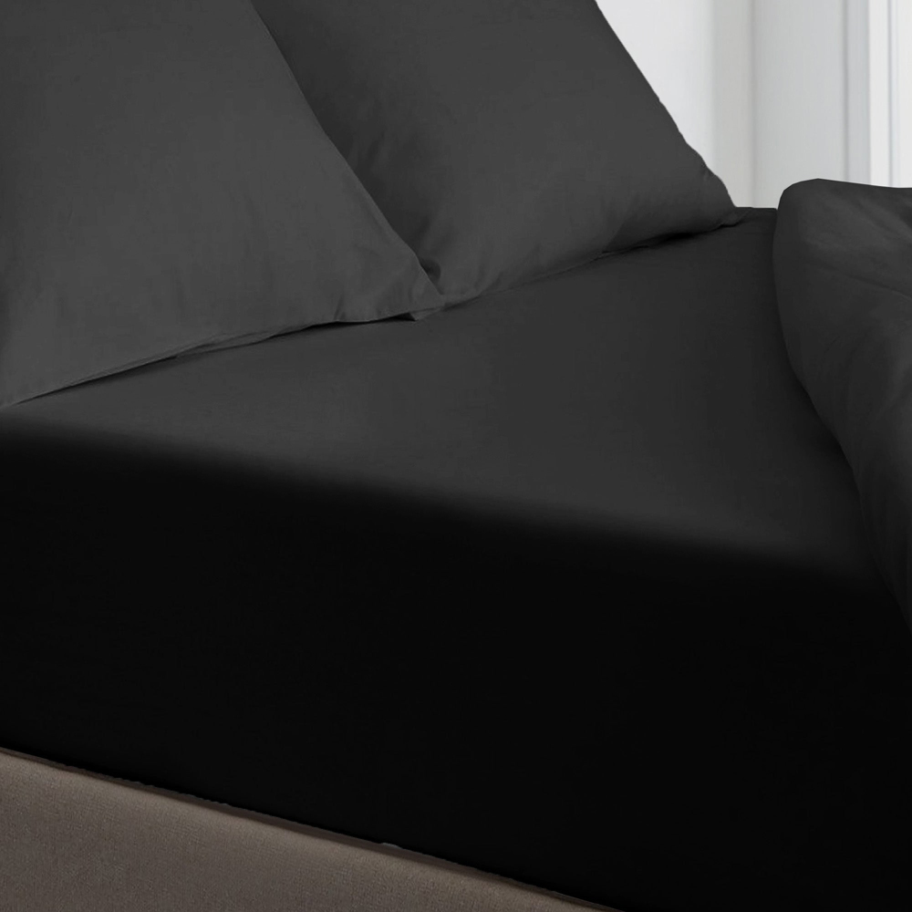 Velosso Microfibre Single Black Fitted Sheet Image 2