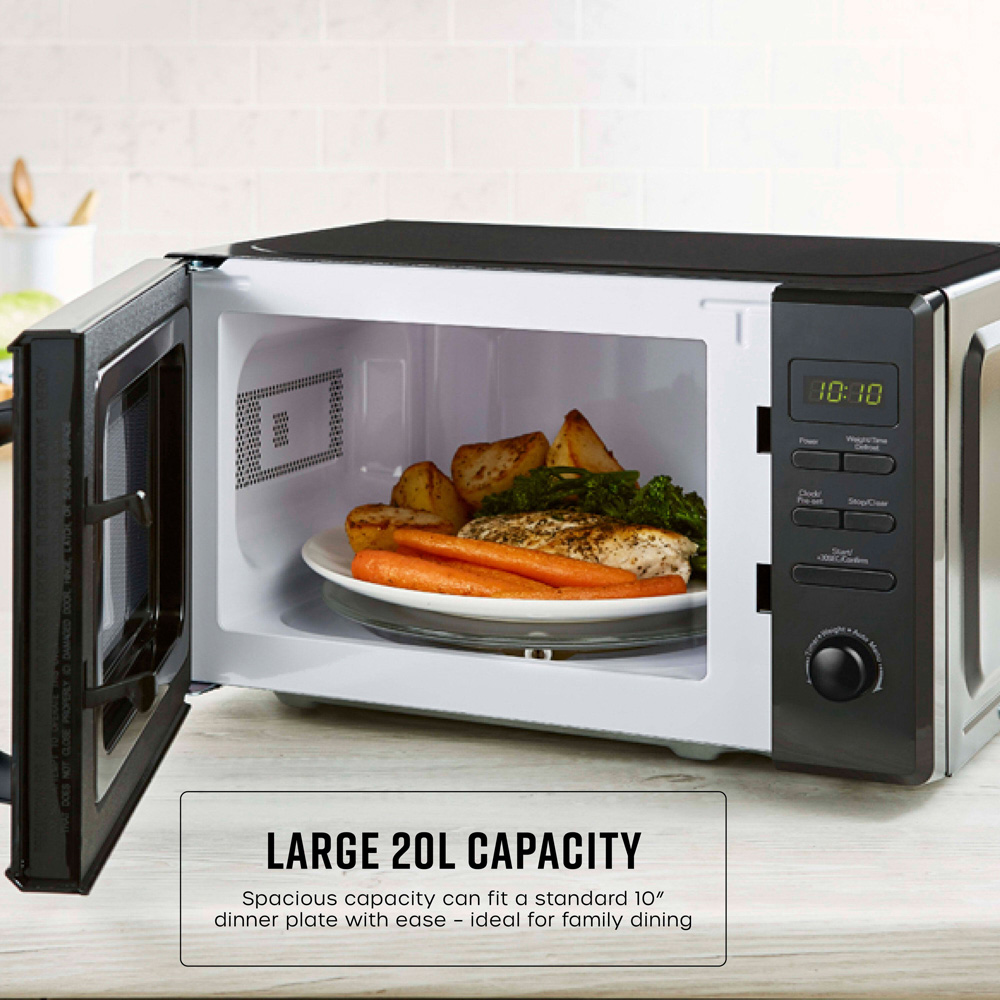 Swan SM4421BLK 20L Black Digital Microwave with 5 Power Levels and Defrost Function 800W Image 4