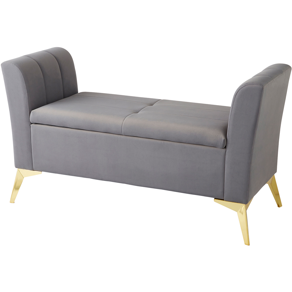 GFW Pettine Grey Ottoman Storage Bench Image 2