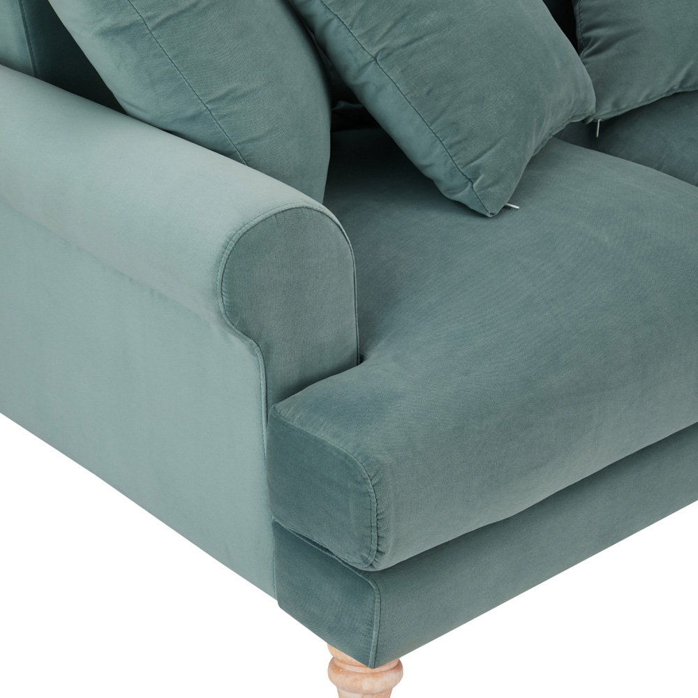 Home Detail Churchill 2 Seater Teal Velvet Sofa Image 6