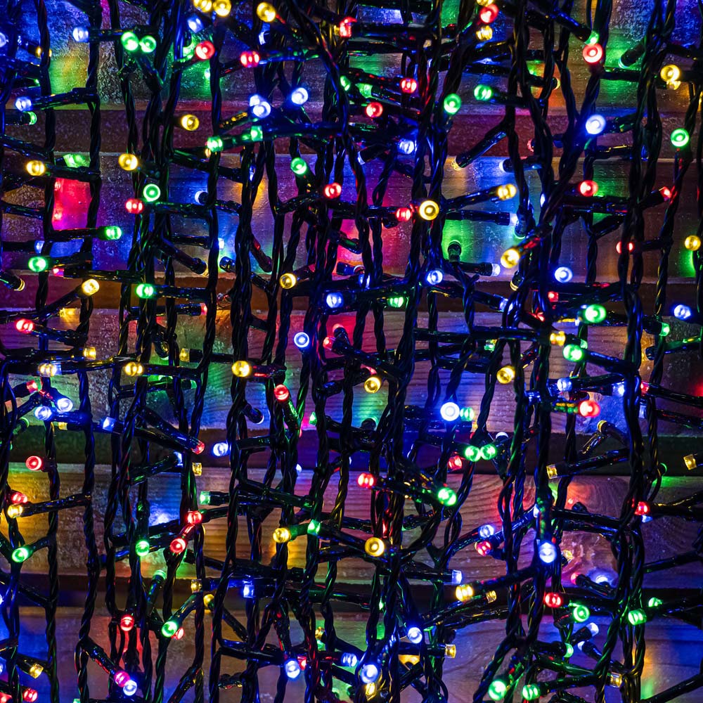 The Christmas Centre 1000 Multicoloured LED Multifunction Green Cable Compact String Light 25m Image 5
