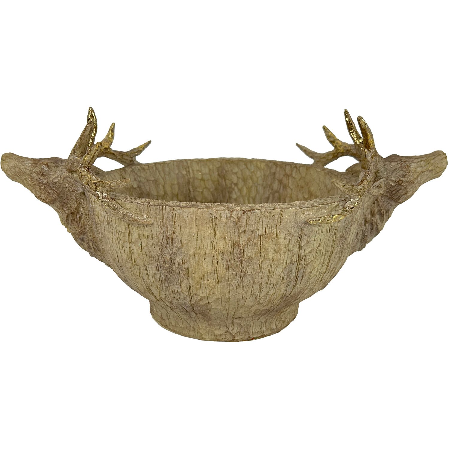 Wood Effect Decorative Stag BowlNeutral Image 1