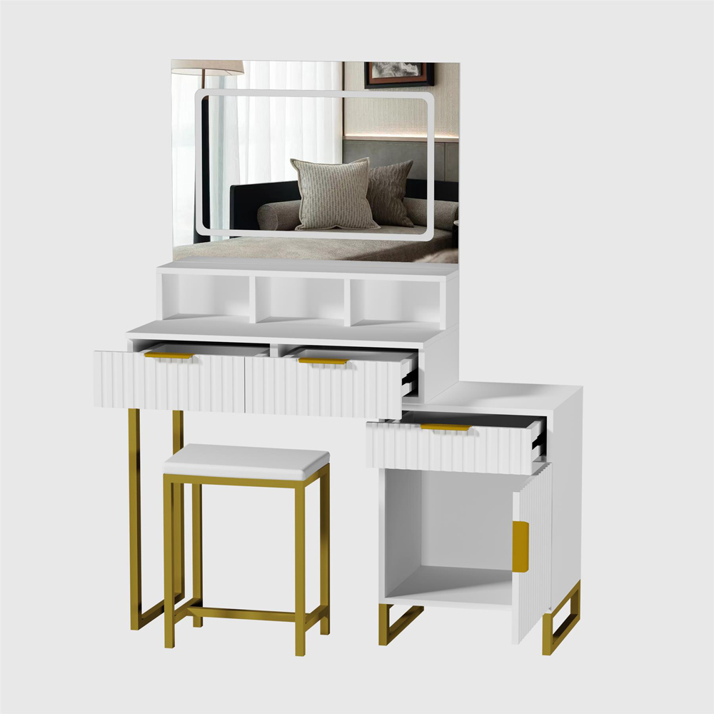 Kosy Koala Luna 2 Drawer LED Mirror Dressing Table with Stool Image 4