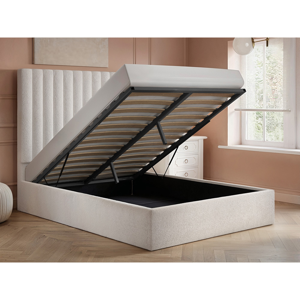 Flair Everley Double Cream Boucle Ottoman Bed Image 6