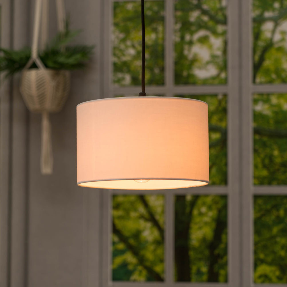 ValueLights Reni White Ceiling Drum Lamp Shade Small Image 3