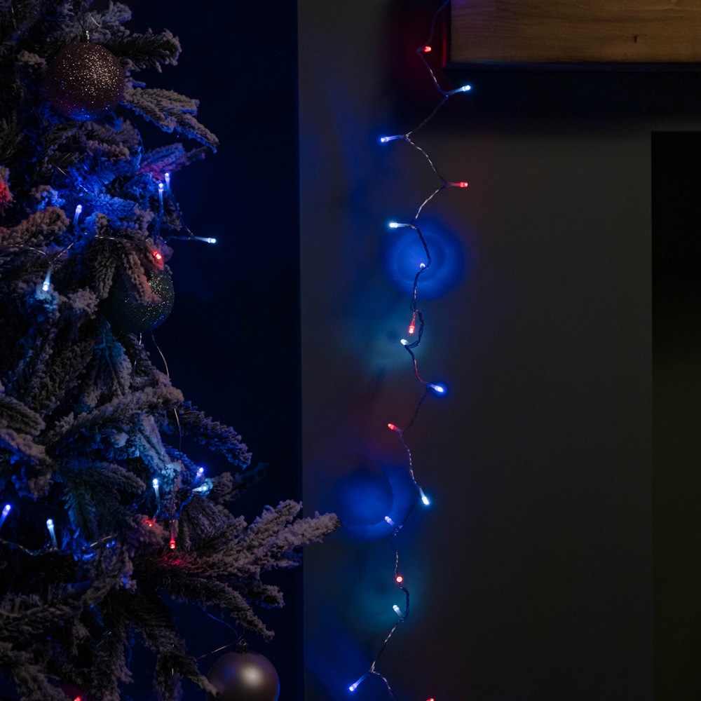 Samuel Alexander SupaBrights 200 Blue Red and White LED Multi-Function Clear String Light 16m Image 6