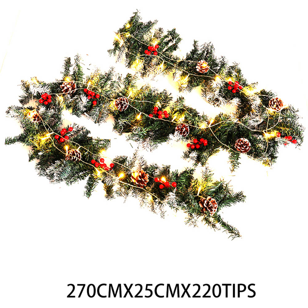 Living and Home Pre Lit Christmas Garland with Berries and Pinecone 270cm Image 9