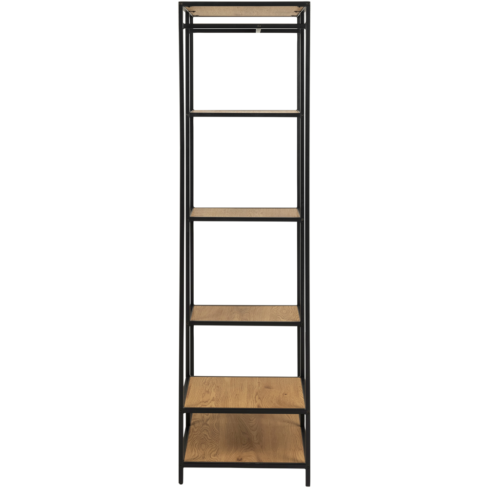 Florence Seaford 5 Shelf Oak and Black Metal Clothes Rack Image 4