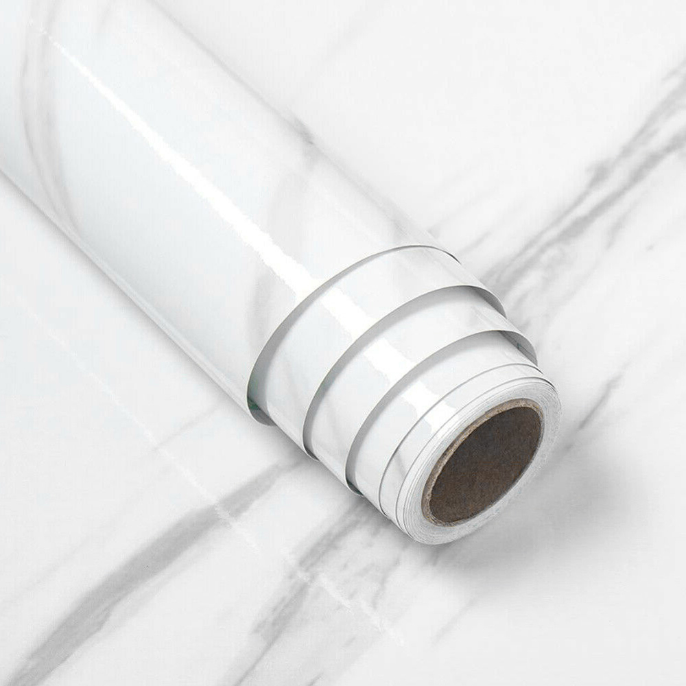 Living and Home Marble Light Grey Waterproof Oilproof Self-Adhesive Countertop Wallpaper Image 3
