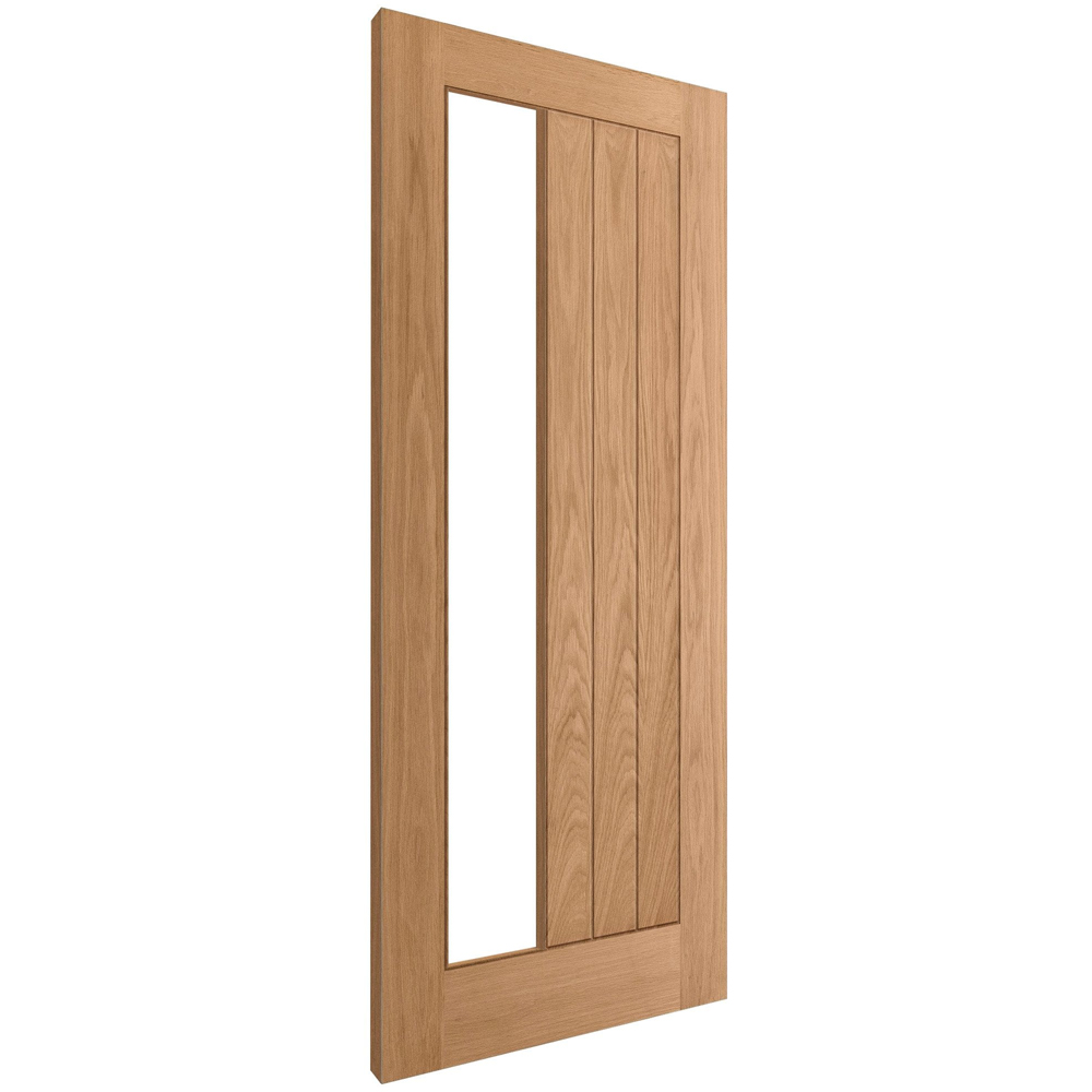 Farley Oak Veneer 1 Light Clear Offset Internal Glass Door 1981 x 762 x 35mm Image 2