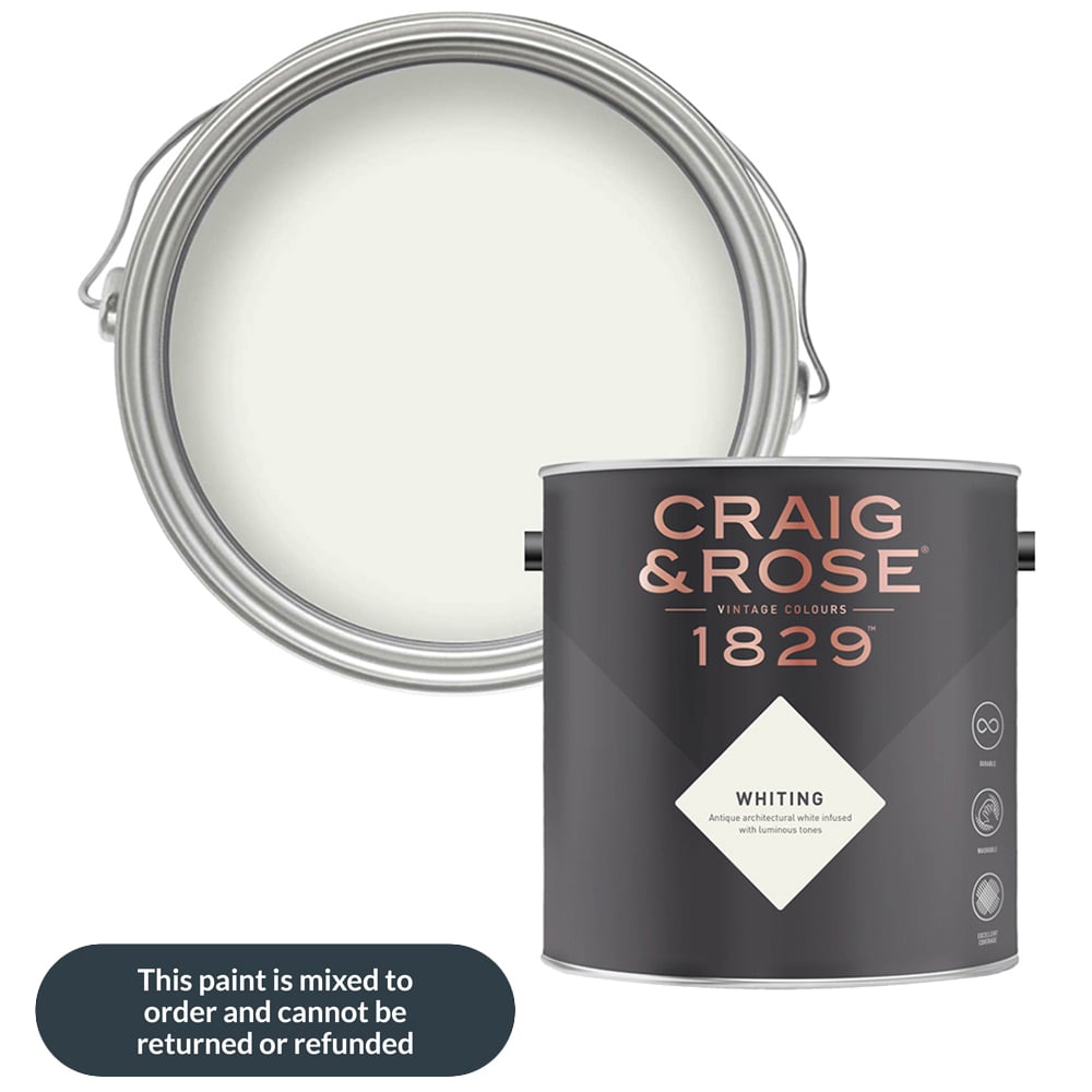 Craig & Rose Walls and Ceilings Whiting Chalky Emulsion Paint 5L Image 1