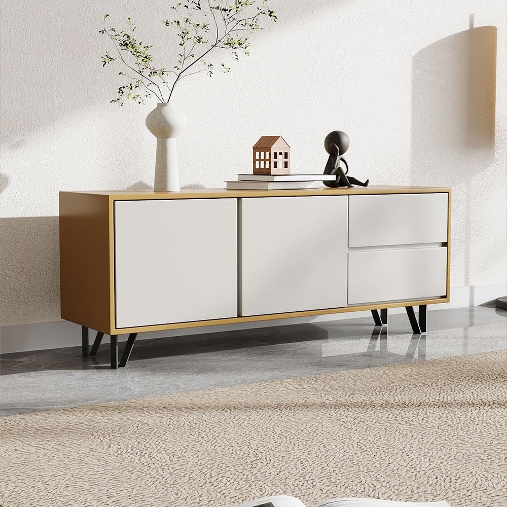 Living and Home 4 Pack Black Metal Trapezoid Furniture Legs 10cm Image 2