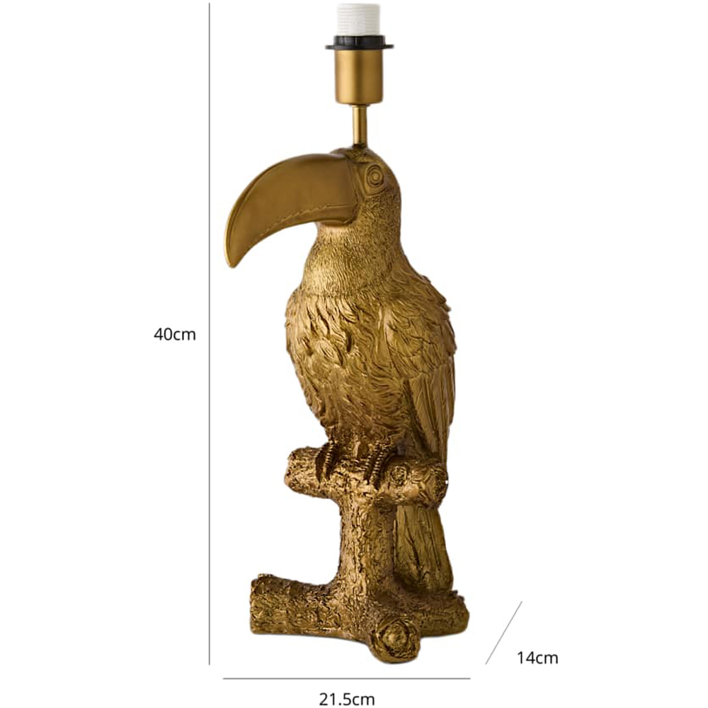 ValueLights Tuki Toucan Brushed Bronze Table Lamp Base Image 6