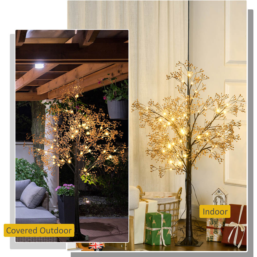 Everglow Brown Artificial Gypsophila Blossom Tree Light 4ft Image 6