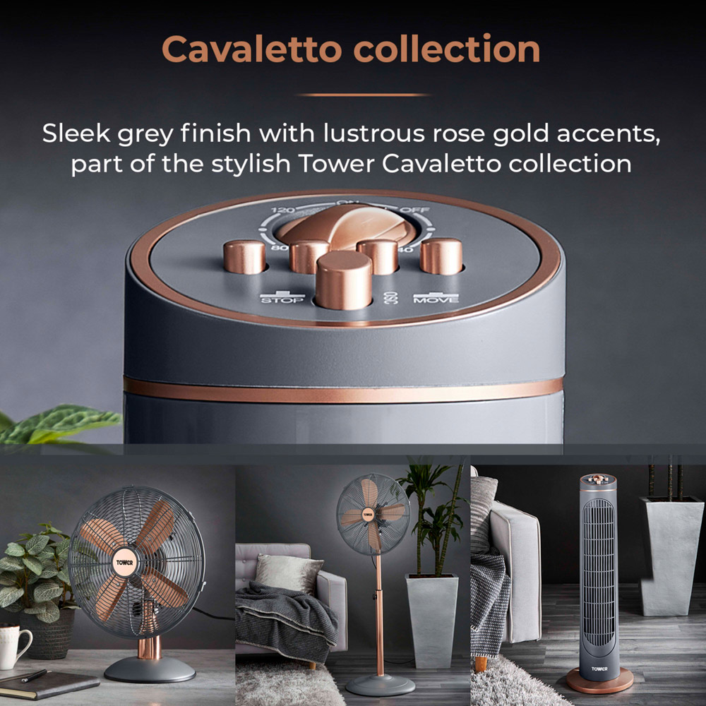 Tower Cavaletto 14 inch Grey Mini Tower Fan Image 8