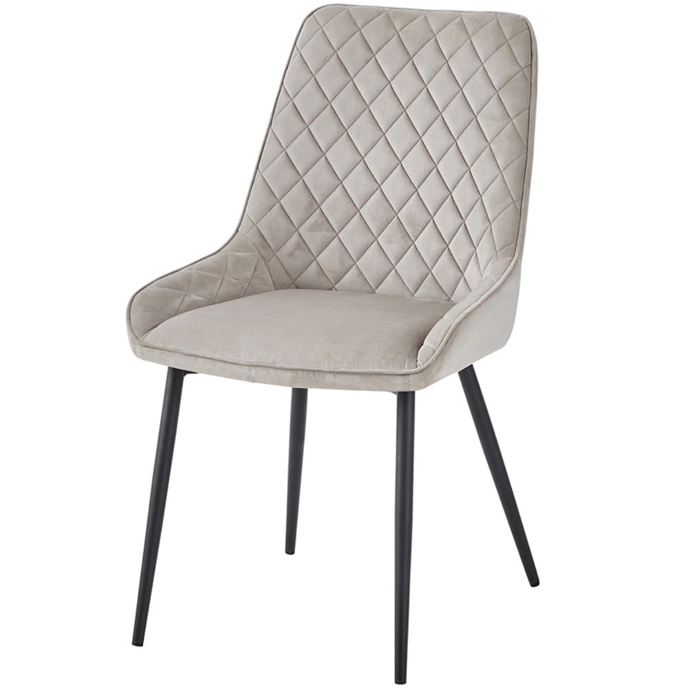 Baumhaus Signature Set of 2 Mink Velvet Dining Chair Image 2