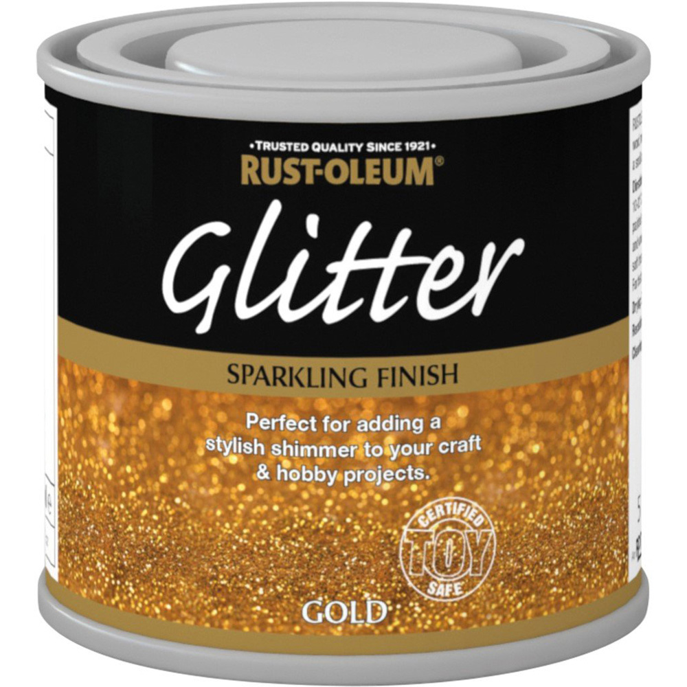 Rust-Oleum Glitter Gold Sparkling Finish Paint 125ml Image 2