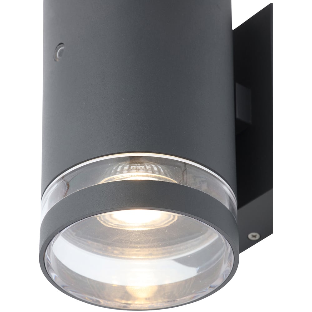 Zink Lens 2 Light Anthracite Photocell Wall Light Image 4
