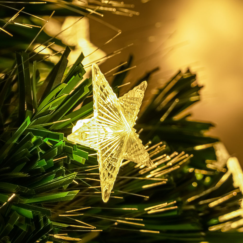 The Christmas Centre 58 Warm White LED Green Fibre Optic Artificial Xmas Tree 6ft Image 4