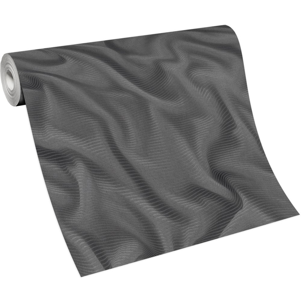 Erismann Silk Effect Glamourous Black Non-Woven Wallpaper Image 2