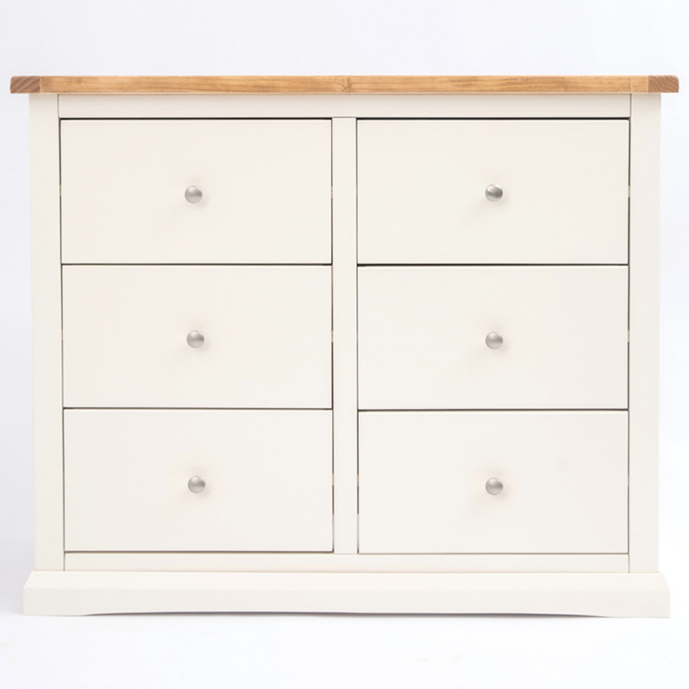 Cabinet Bits Castelli 6 Drawer White Chrome Knob Chest of Drawers Image 3