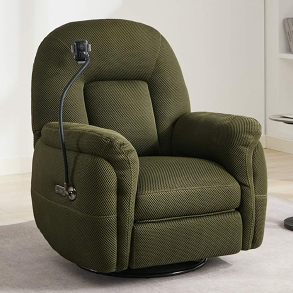Milar Moss Green Reclining Chair with Phone Holder Image 1