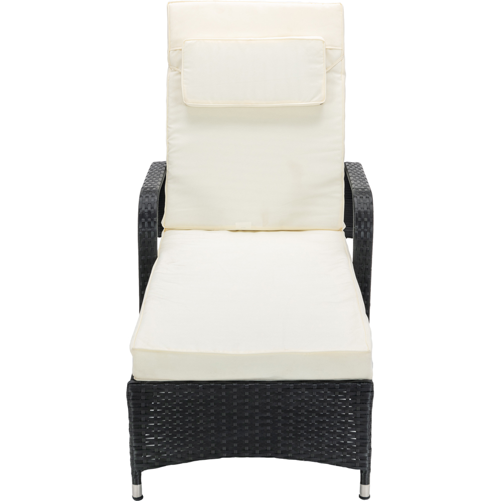 Venice Set of 2 Black Sun Loungers with Table Image 3