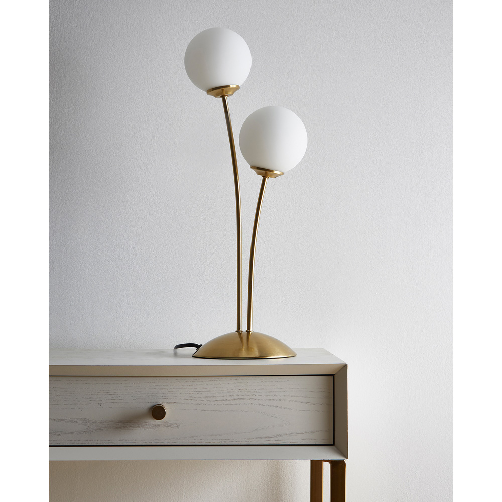 Kliving Mabel 2 Way Satin Brass Table Lamp Image 2