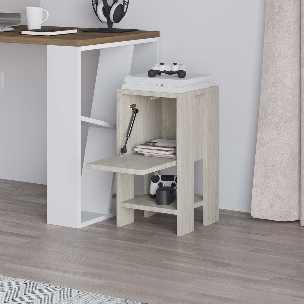 Decortie Ema Light Stone Bedside Table Image 6