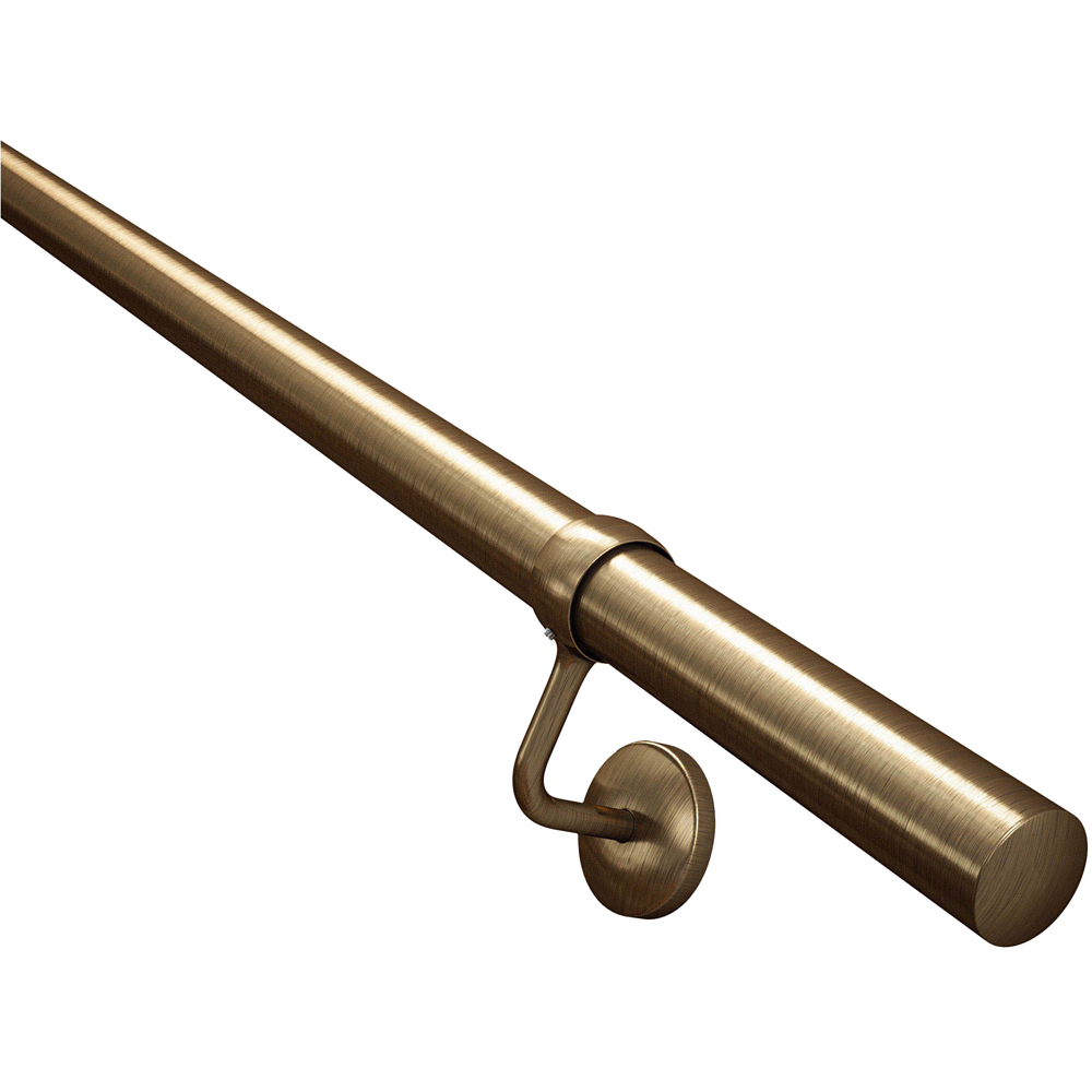 Rothley Antique Brass Stair Handrail Kit 2.4m Image 2