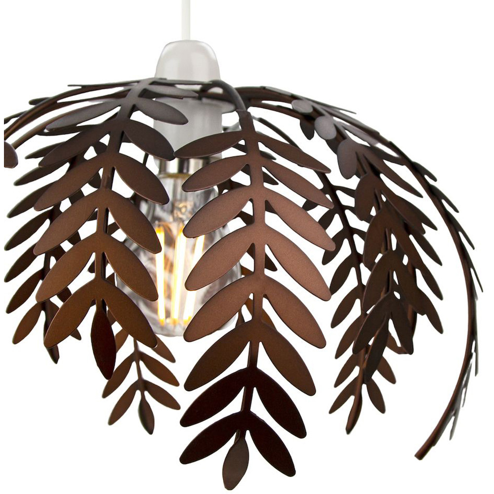 Happy Homewares Bronze Fern Leaf Pendant Light Shade Image 3