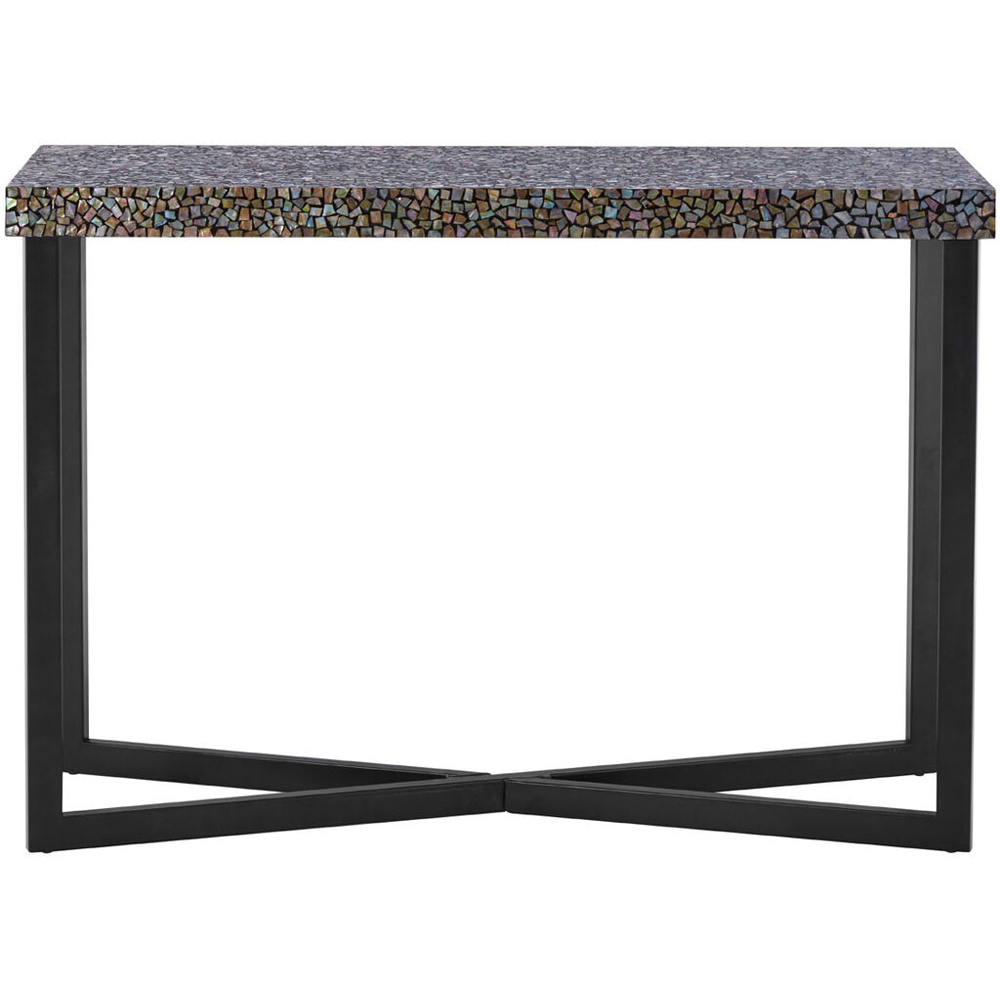 Premier Housewares Fusion Crackle Shell Mosaic Rectangular Console Table Image 2