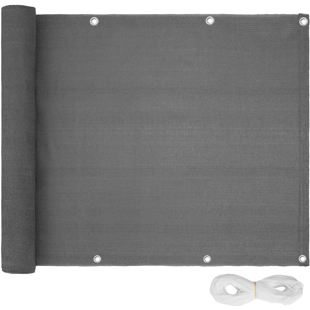 tectake 75 x 600cm Grey Type 2 Balcony and Garden Privacy Screen Image 3