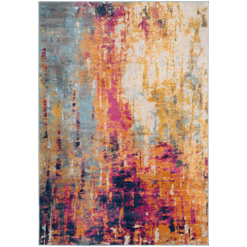 Kukoon Multicolour Bold Distressed Abstract Rug 170 x 120cm Image 1