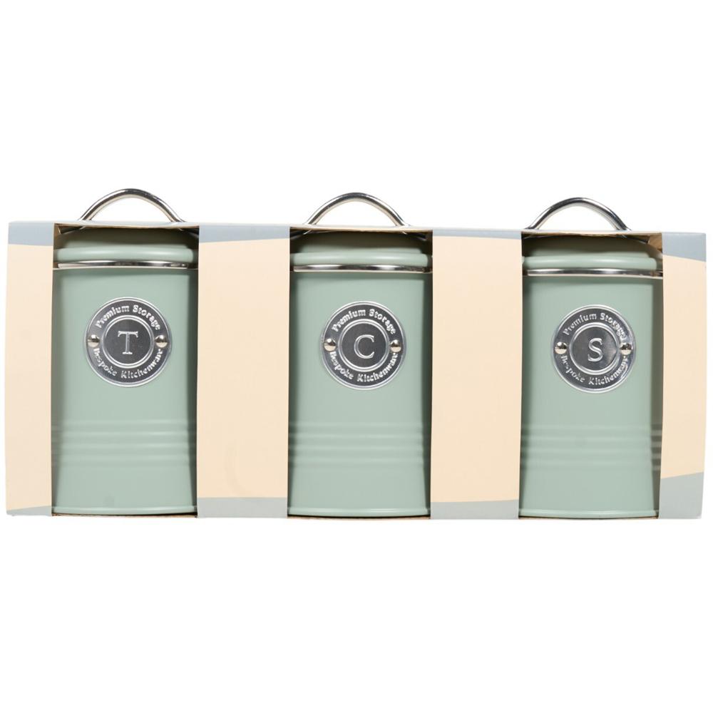 Set of 3 Stockholm Round Canisters Sage Image 3