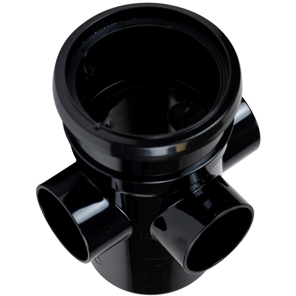 FloPlast Ring Seal Soil Boss Pipe Single Socket Black 110mm Image 8