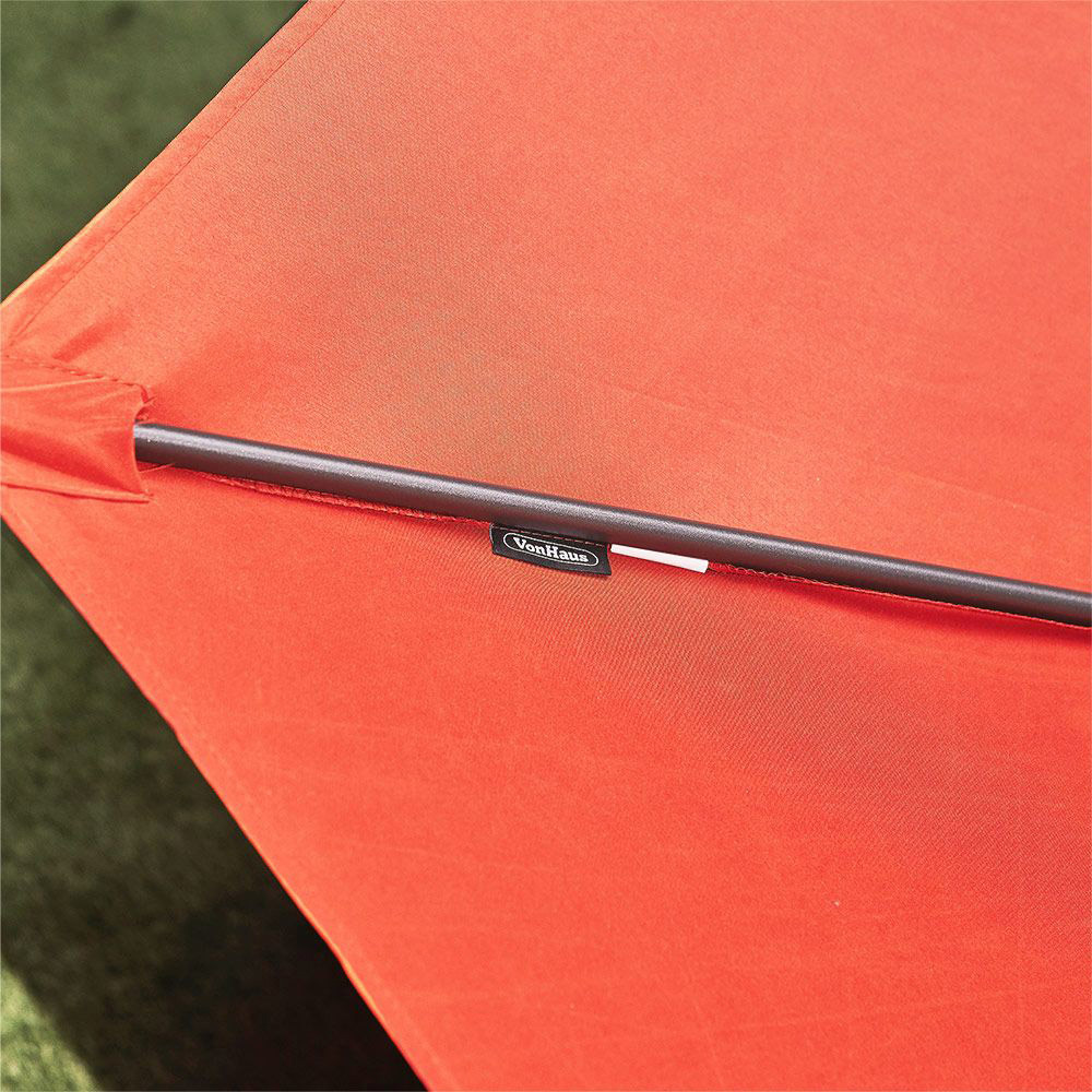 VonHaus Burnt Orange Steel Parasol 2.7m Image 7