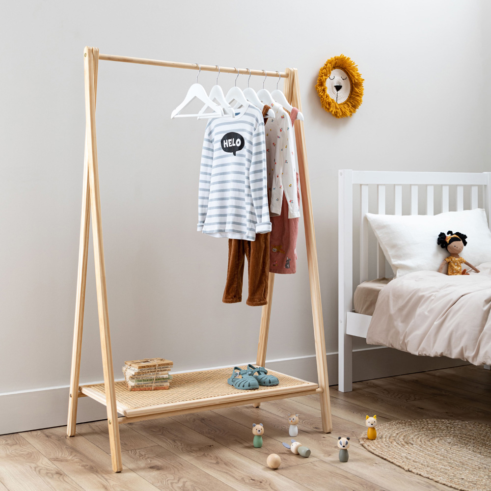 Noa and Nani Nelly Natural Rattan Clothes Rail and Shoe Rack Image 2