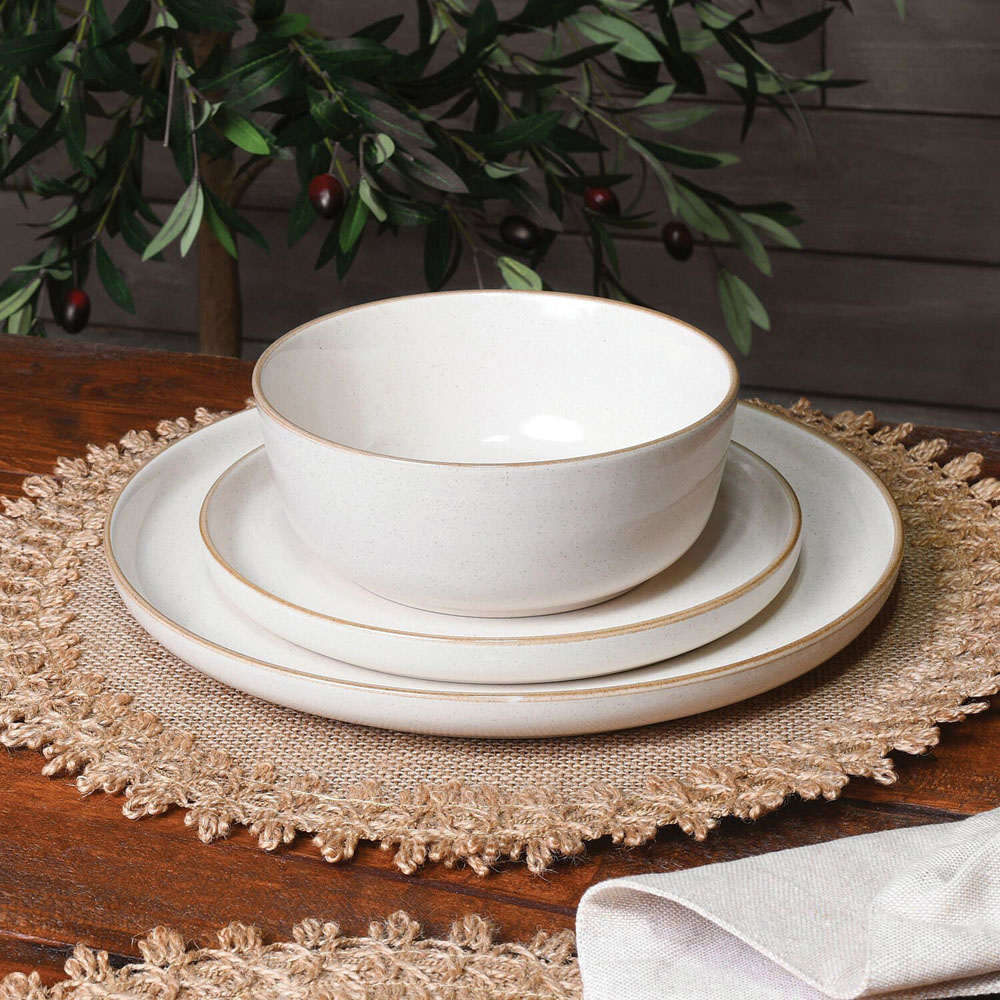 12 Piece Sesame Speckle Stoneware Dinner Set - Oatmeal Image 2